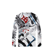 Latest fashion design 12GG grey all over print men winter 3d printing sweater